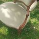Pair of Rocaille style armchairs in green fabric and walnut, 19th century