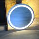 Large Round Vintage Ceramic Light Mirror Space Age 68cm - 1970s