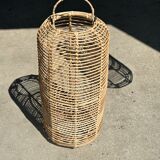 Large lantern-shaped rattan pendant lamp H50 D24