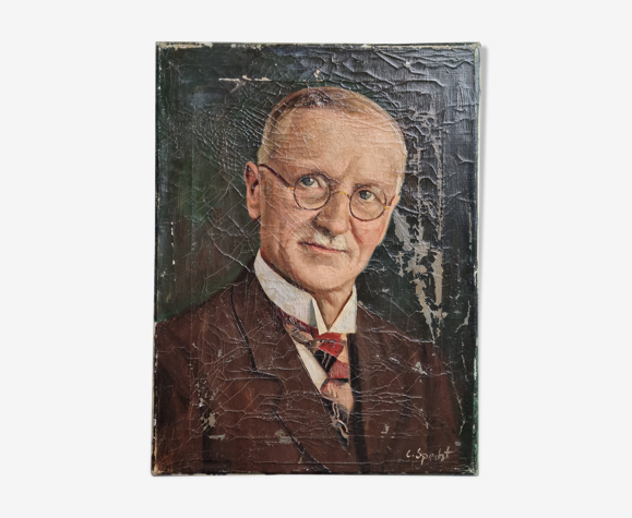 Portrait de notable signé C.Specht, début du XXème siècle