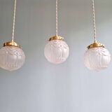 Art Deco satin glass pendant (2 available), 1920s-30s