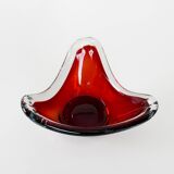 Ruby platter, Murano glass, Italian design, 1960s, made in Italy