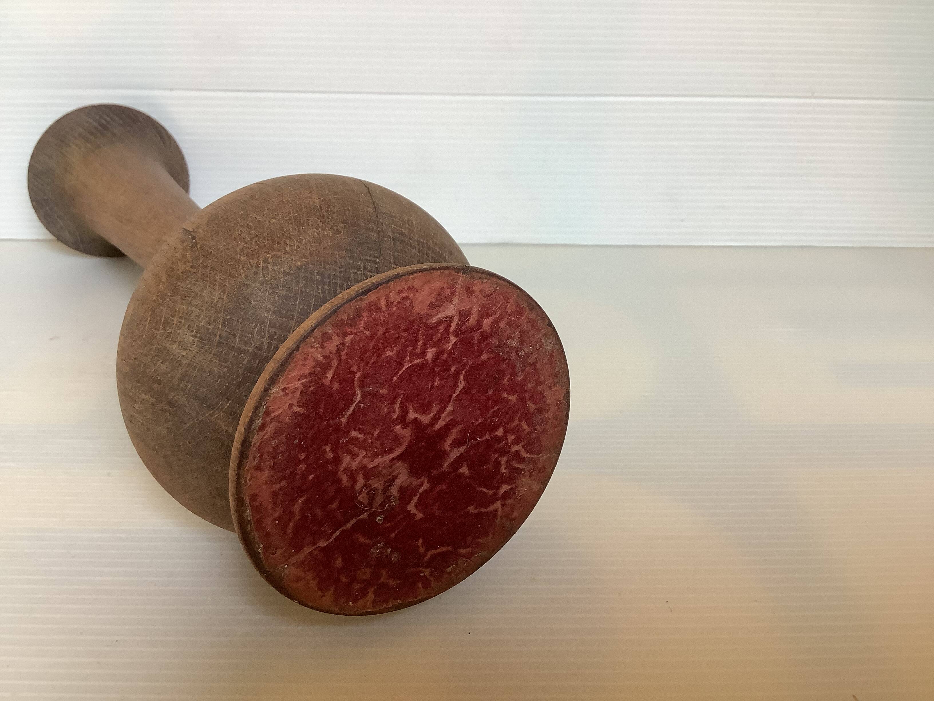 Old trumpet-shaped wooden vase