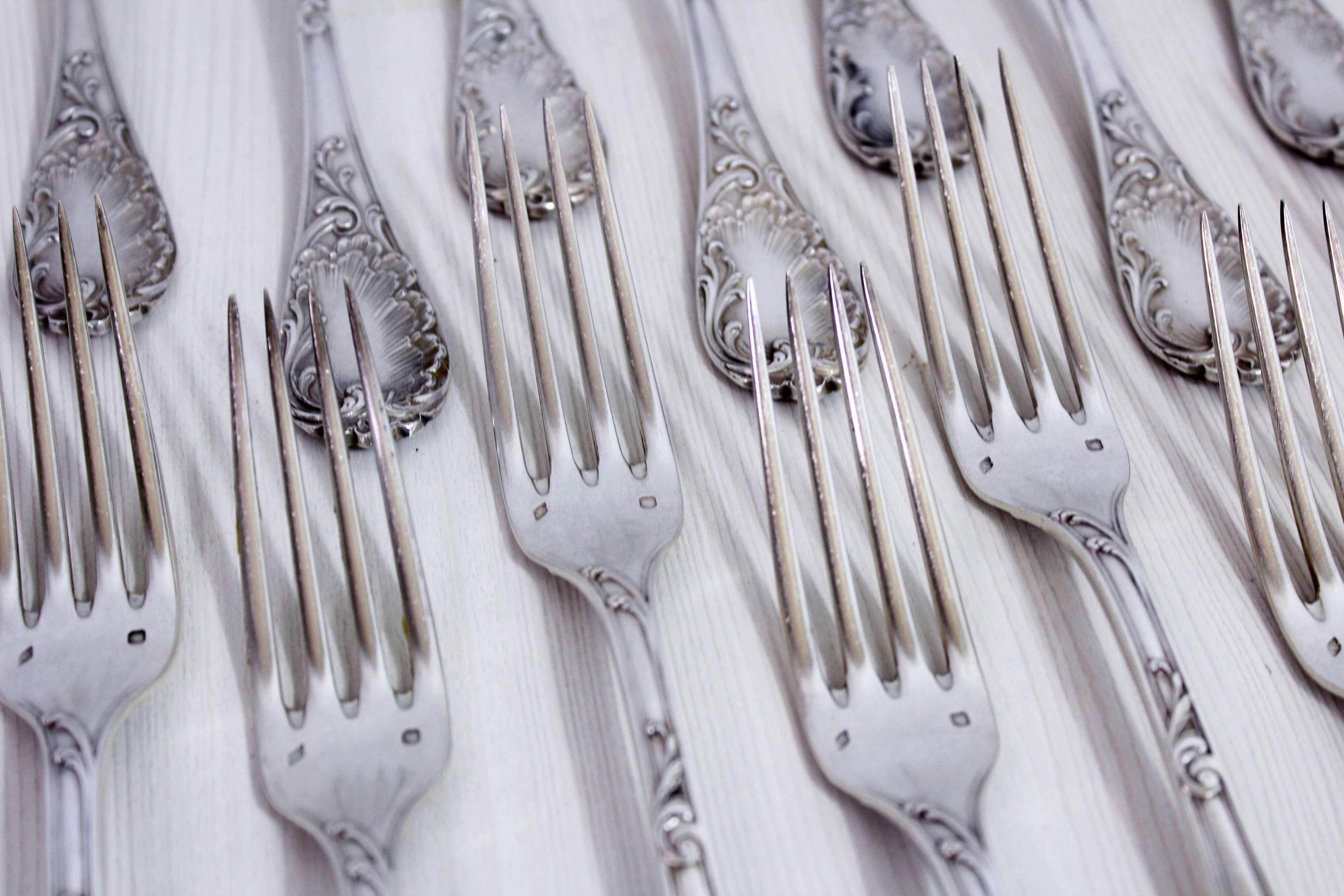 Set of 37 Emile Puiforcat cutlery in solid silver