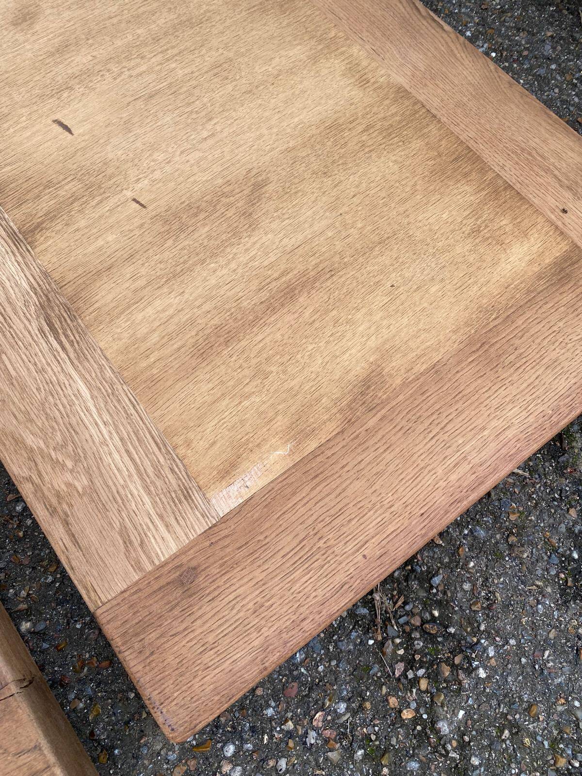 Renovated extendable farmhouse dining table in solid oak, 19th century, 200-300cm.