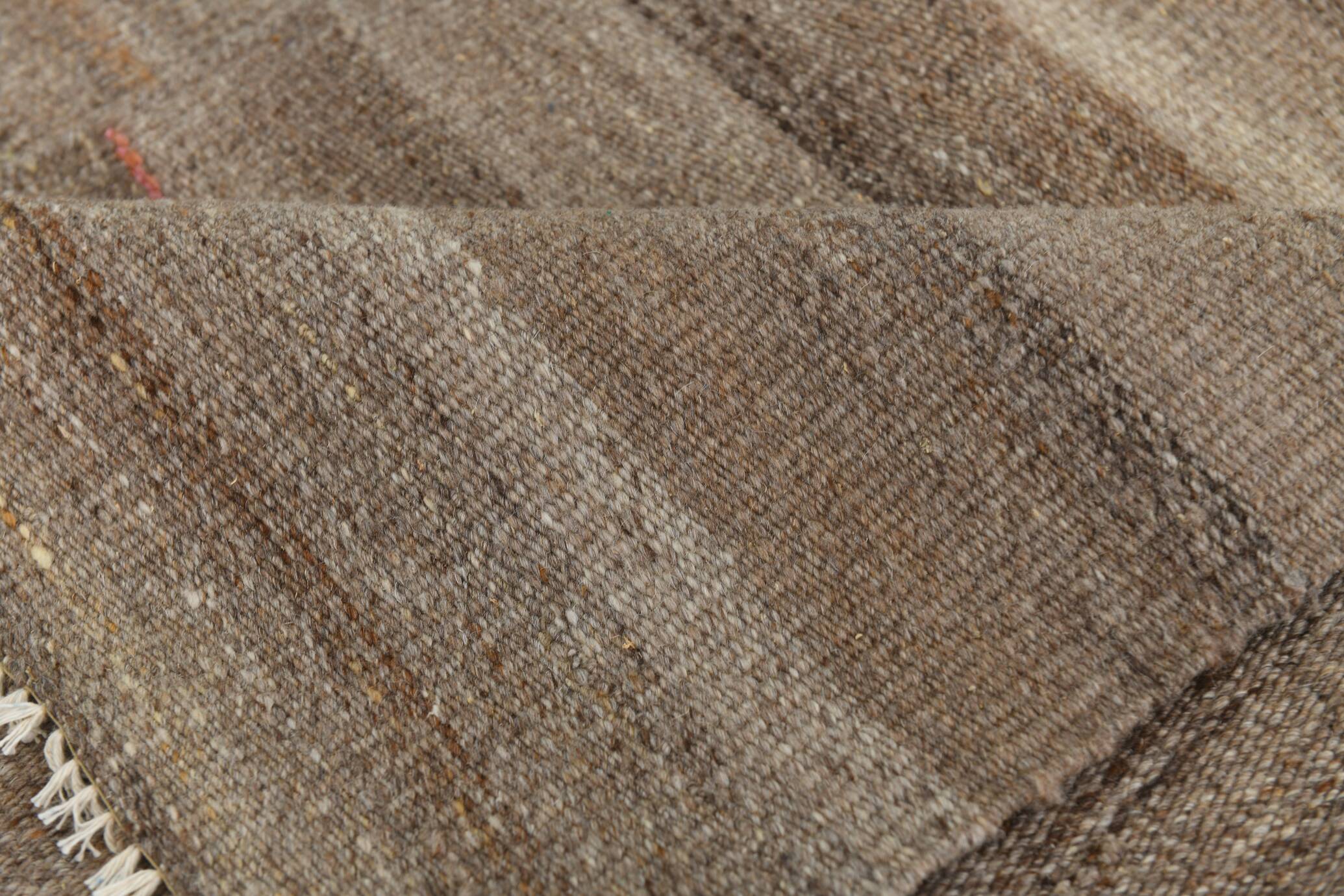 10x13 Turkish Brown & Bronze Handmade Kilim Rug, 303x386Cm