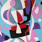 Contemporary Abstract "Morning Blues", Small Unframed Oil Painting, 2022