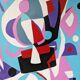 Contemporary Abstract "Morning Blues", Small Unframed Oil Painting, 2022