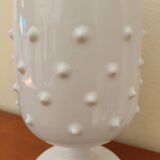 Vase signed Pol Chambost in white enameled ceramic