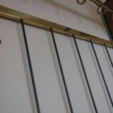 Mid-century brass and teak wall coat rack, 1960s