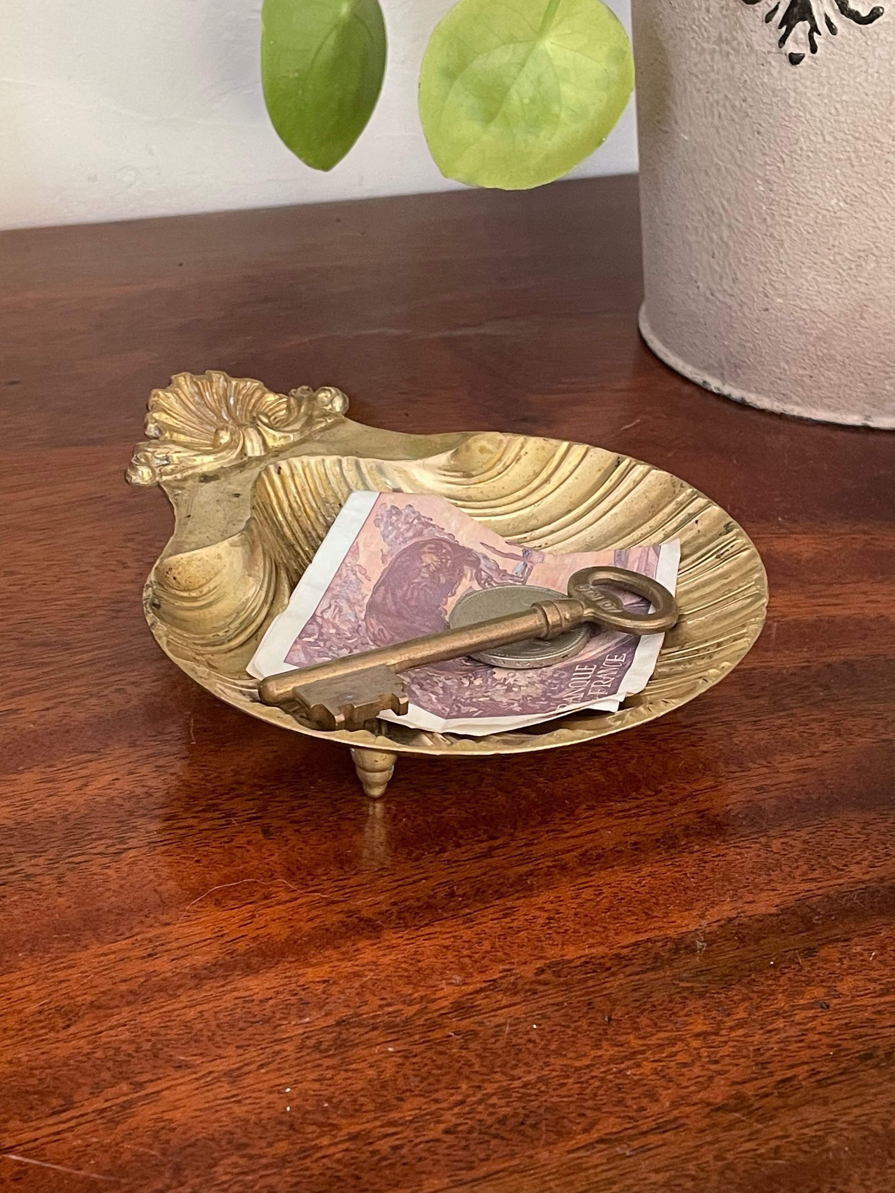 Vide-poches coquille en bronze doré