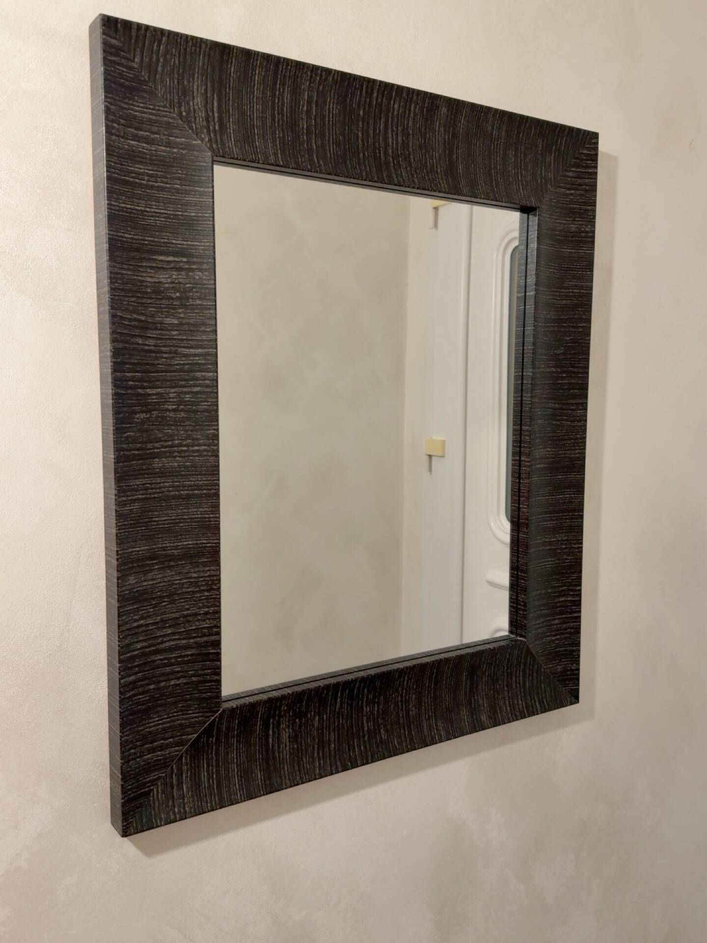 Large rectangular wall mirror – Textured relief frame – 68 × 57.5