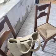 Set 4 chaises rustiques chêne De puydt, Belgique 1970