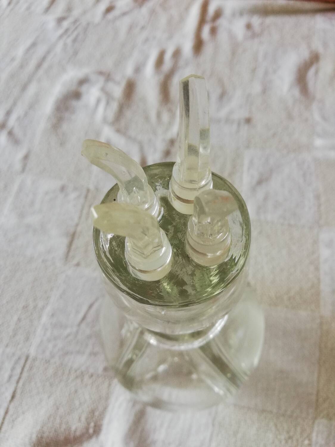 Vintage carafe with 4 compartments for liqueurs