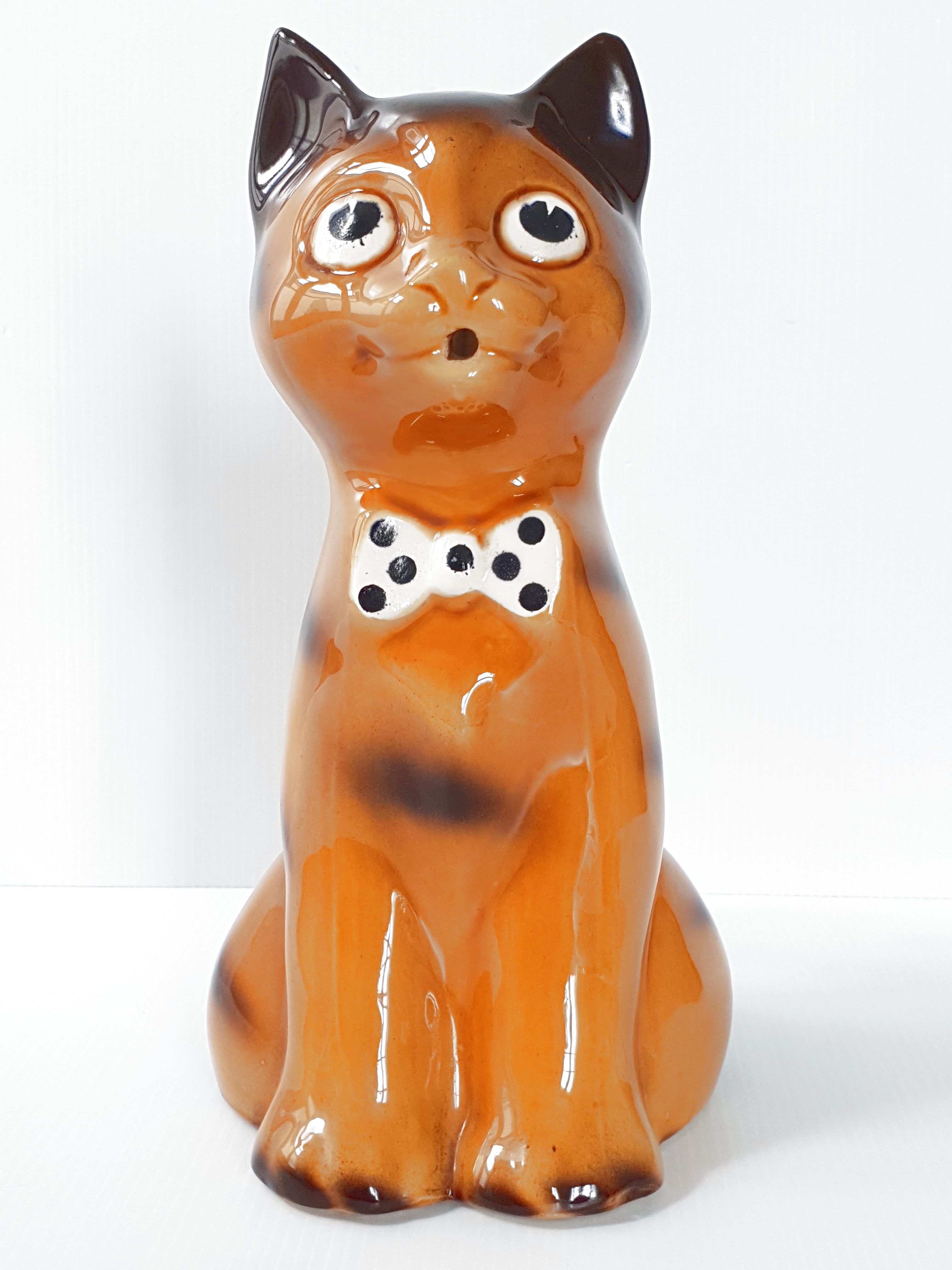 Vintage ceramic cat pitcher  1960