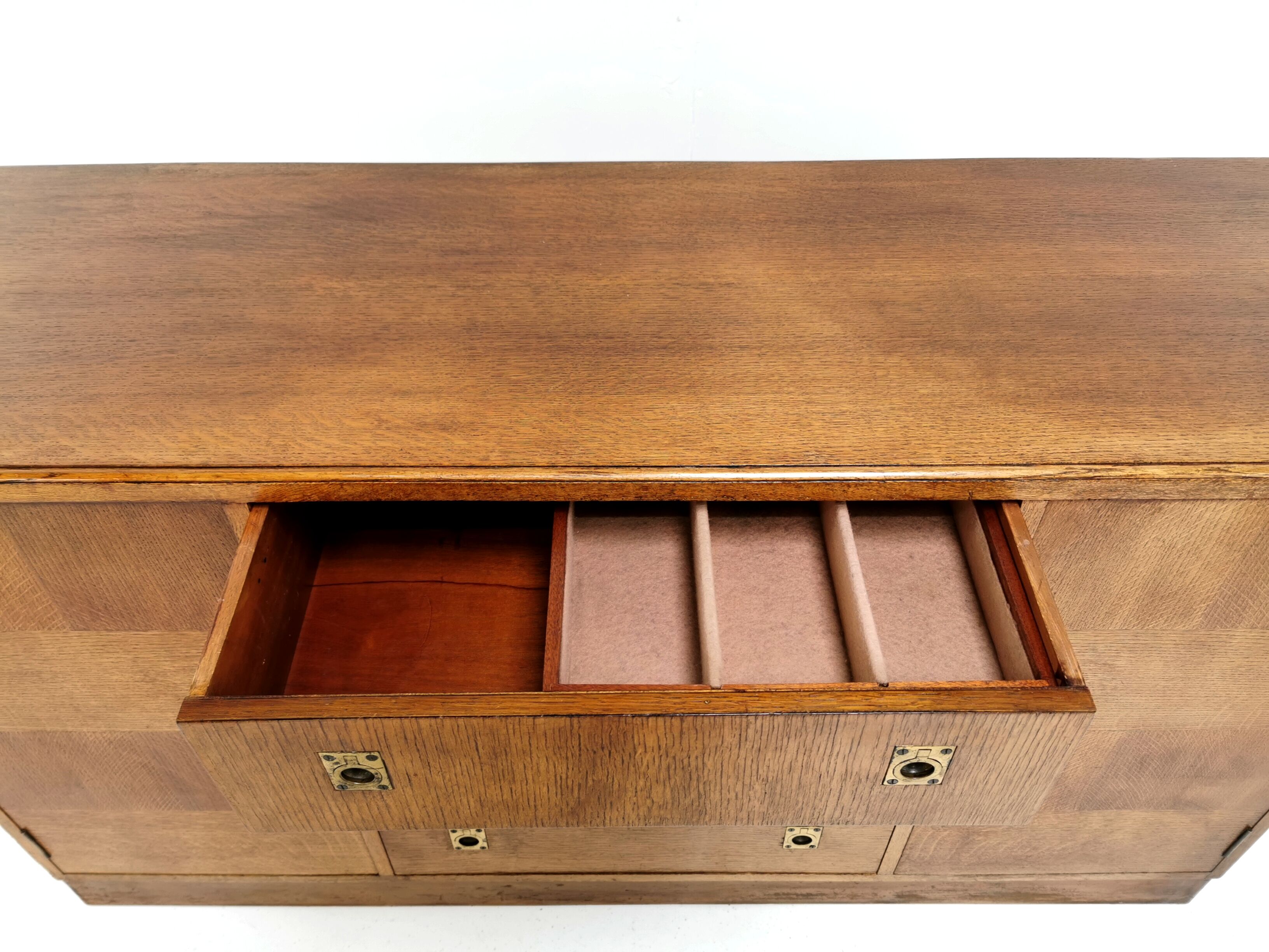Art deco oak sideboard military campaign heals