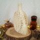 Bouteille vase soliflore macramé raphia plastique vintage