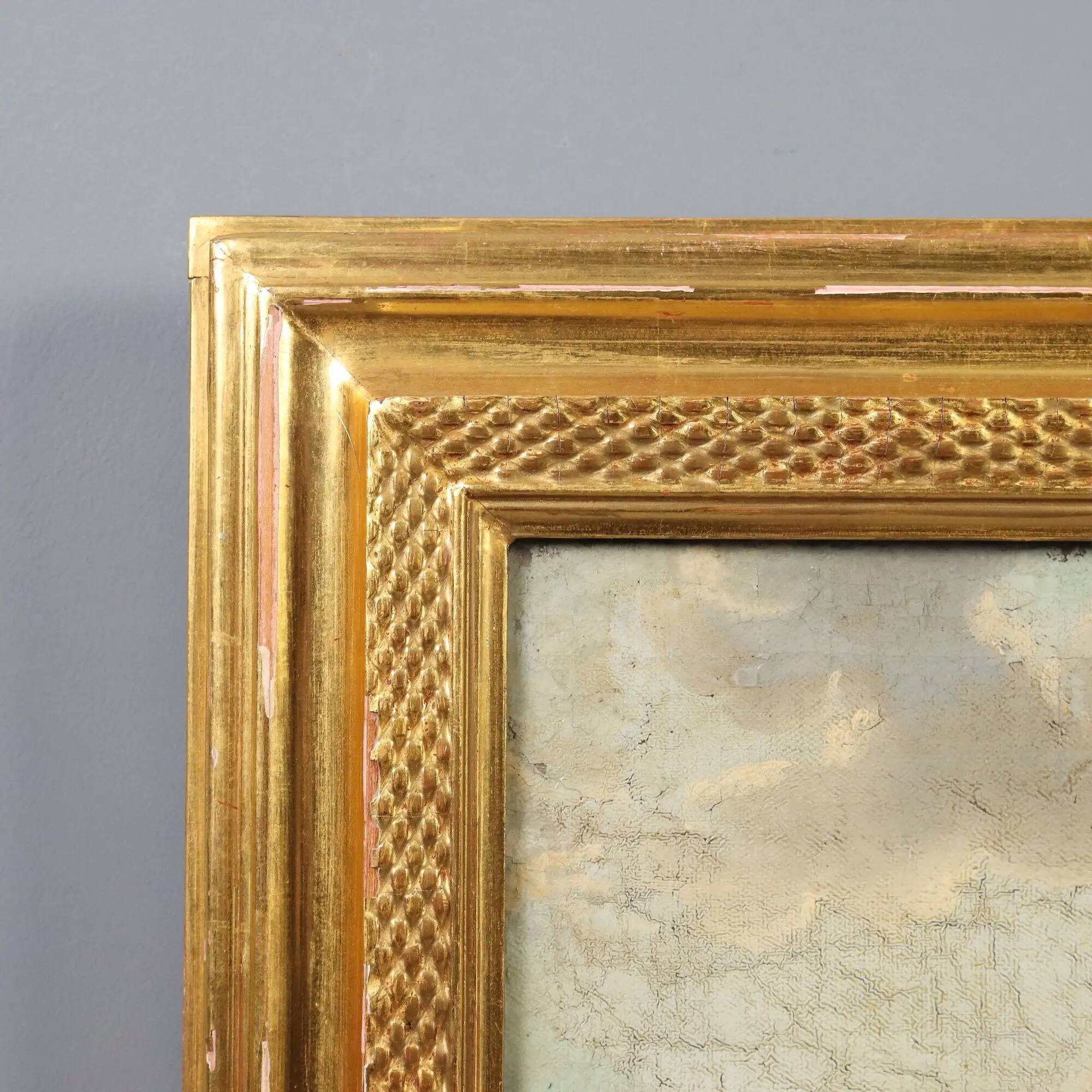 Old painting signed by Giuseppe Canella Lecco Pier 1837