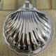 Vintage shell butter dish in glass and stainless steel