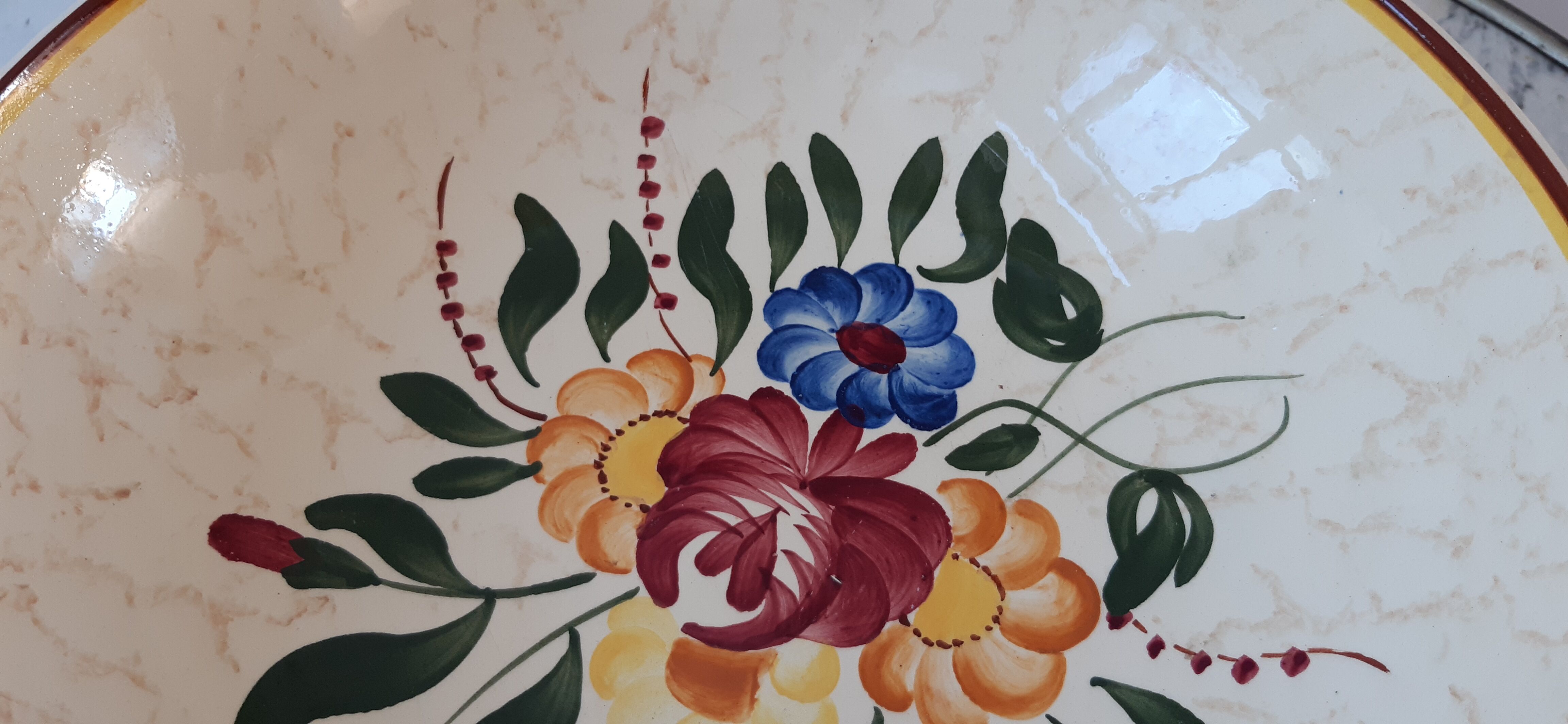 Salad bowl longchamp hand painted years 30-40