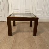 Brown laqué steel coffee table, Belgium, 1980