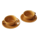Lot de 2 tasses à thé et soucoupes en grès marron clair