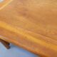 Large vintage brutalist rectangular table made of solid oak wood.
