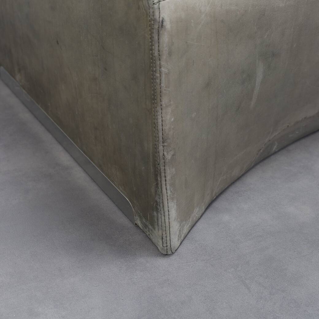 Vela Alta leather lounge chair and ottoman by Giovanni Offredi for Saporiti, Italy, 1970s