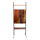 Vintage Italian bar cabinet from the 1960s with martini ceramics and drop-down bar.