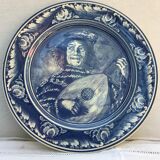 Former heineken blue Delft ceramics plate - vintage blue musician decor