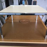 Vintage 80s chrome coffee table