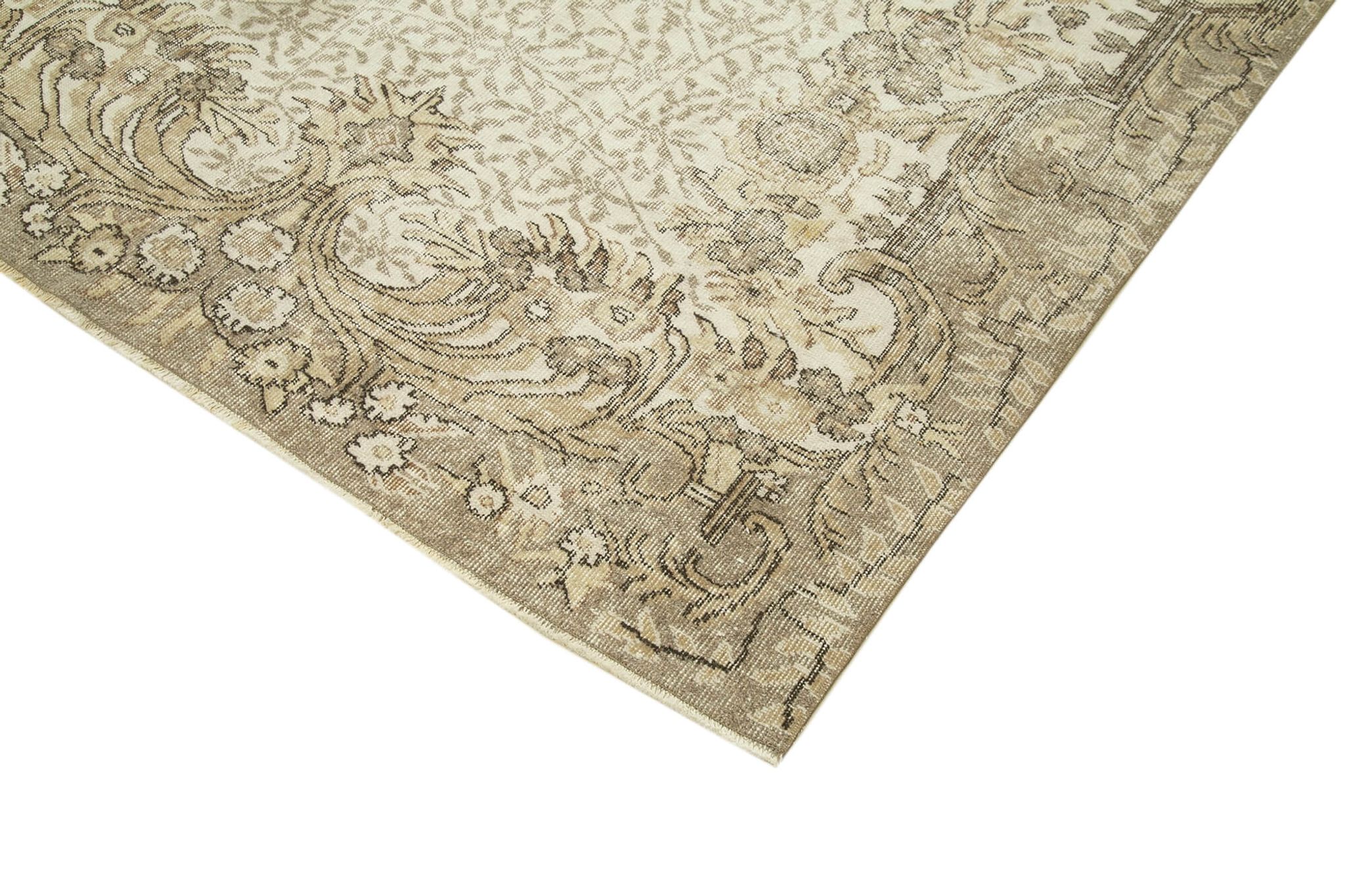 Handmade antique oriental beige rug 170 cm x 280 cm