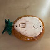 small pineapple butter dish and its vintage VALLAURIS knife
