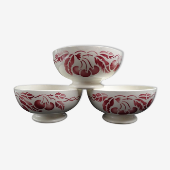 Lot of 3 bowls in Digoin faience 1940