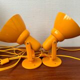2 appliques murales vintage en métal jaune Ikea