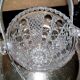 Diamond cut crystal ice bucket with ice tongs