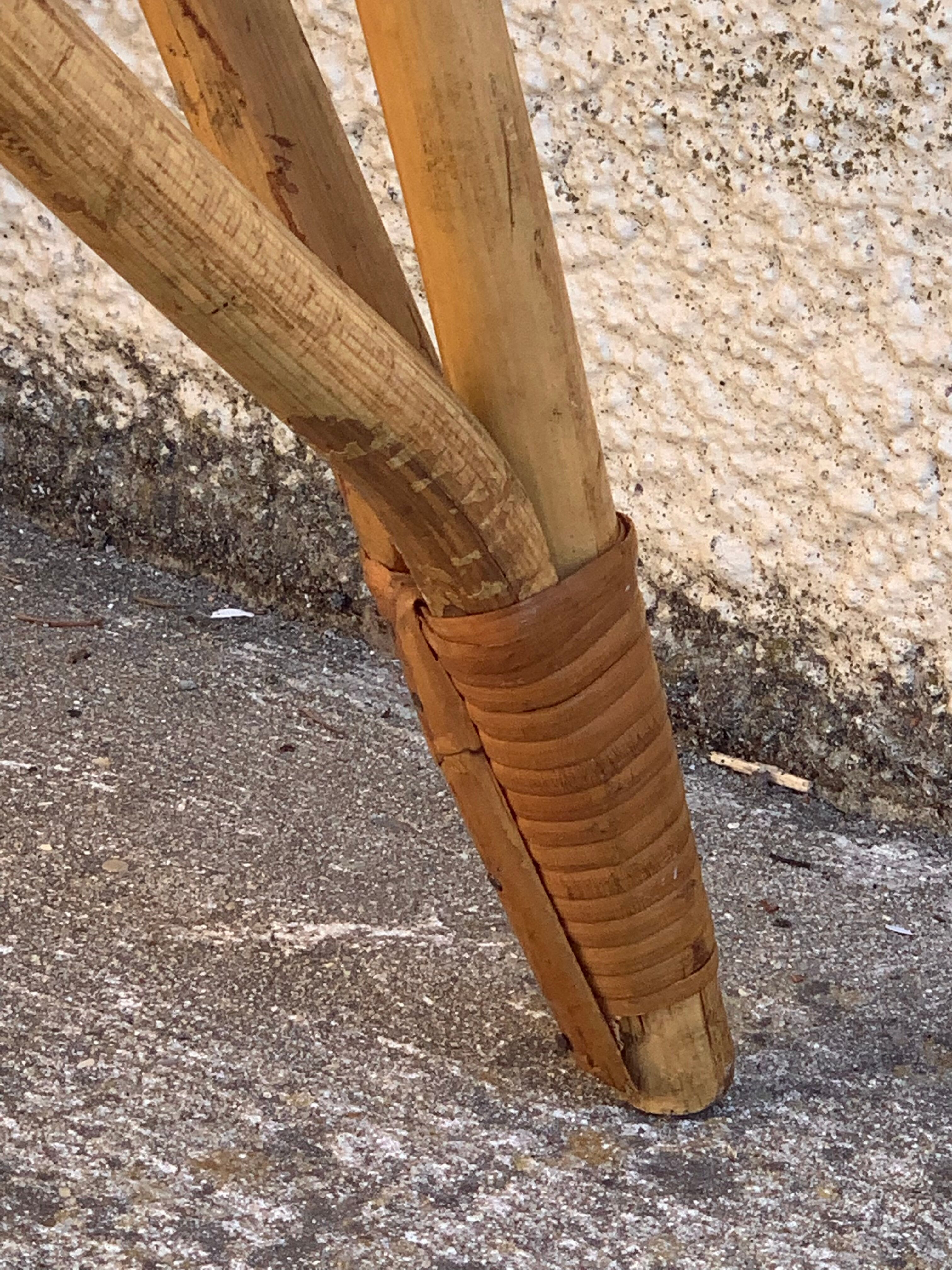 Chair and armchair in vintage rattan 1950