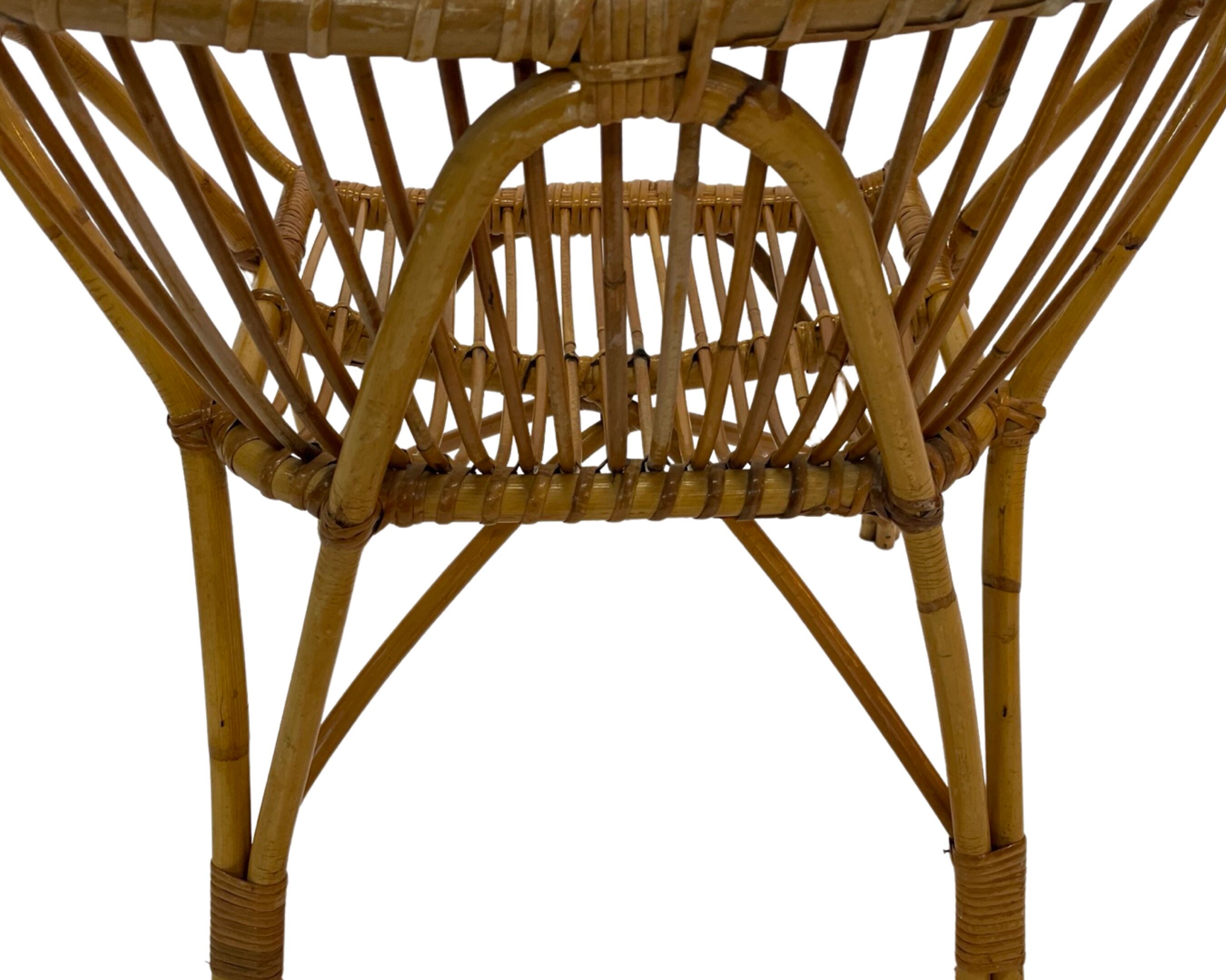 Rattan easy chair by Dirk van Sliedregt Rohe Noordwolde 1960 in the Netherlands