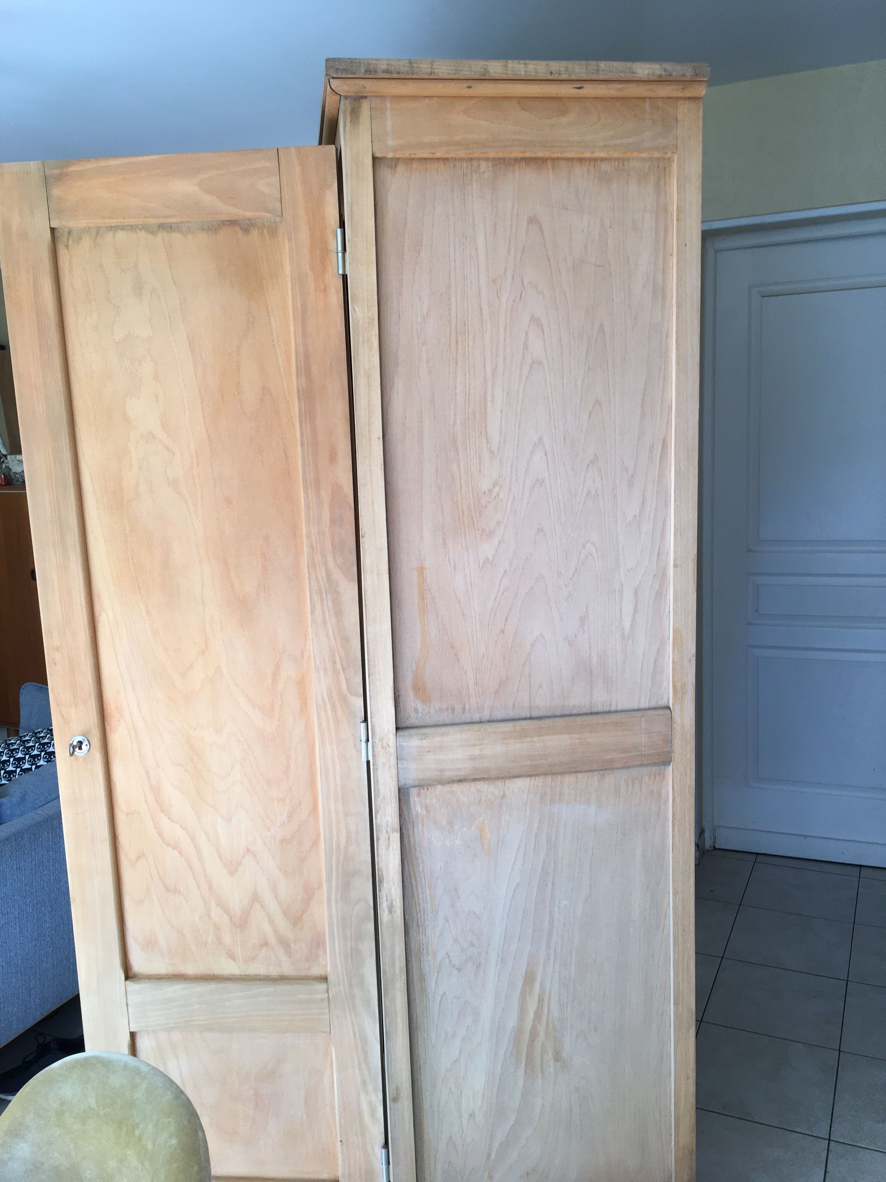 Parisian wardrobe 2 door boarding dormitory wardrobe lingère raw wood