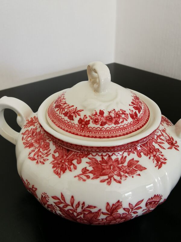 Service à café et thé ancien rouge Villeroy & Boch Saar Allemagne