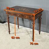 Table à système en marqueterie, style louis xvi – 2ème moitié xixe