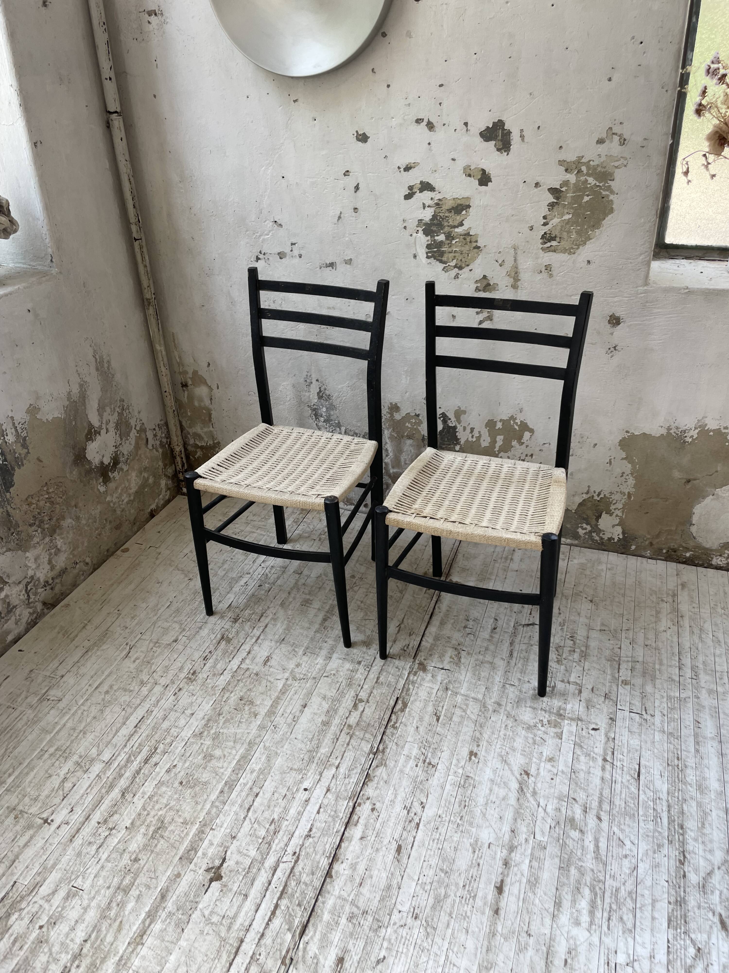 Black Italian rope chairs
