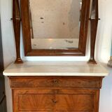 Louis Philippe dressing table chest of drawers in mahogany and 19th century veneer