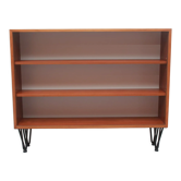 1960s book shelf in walnut, white back panel