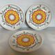Six vintage floral cheese plates.