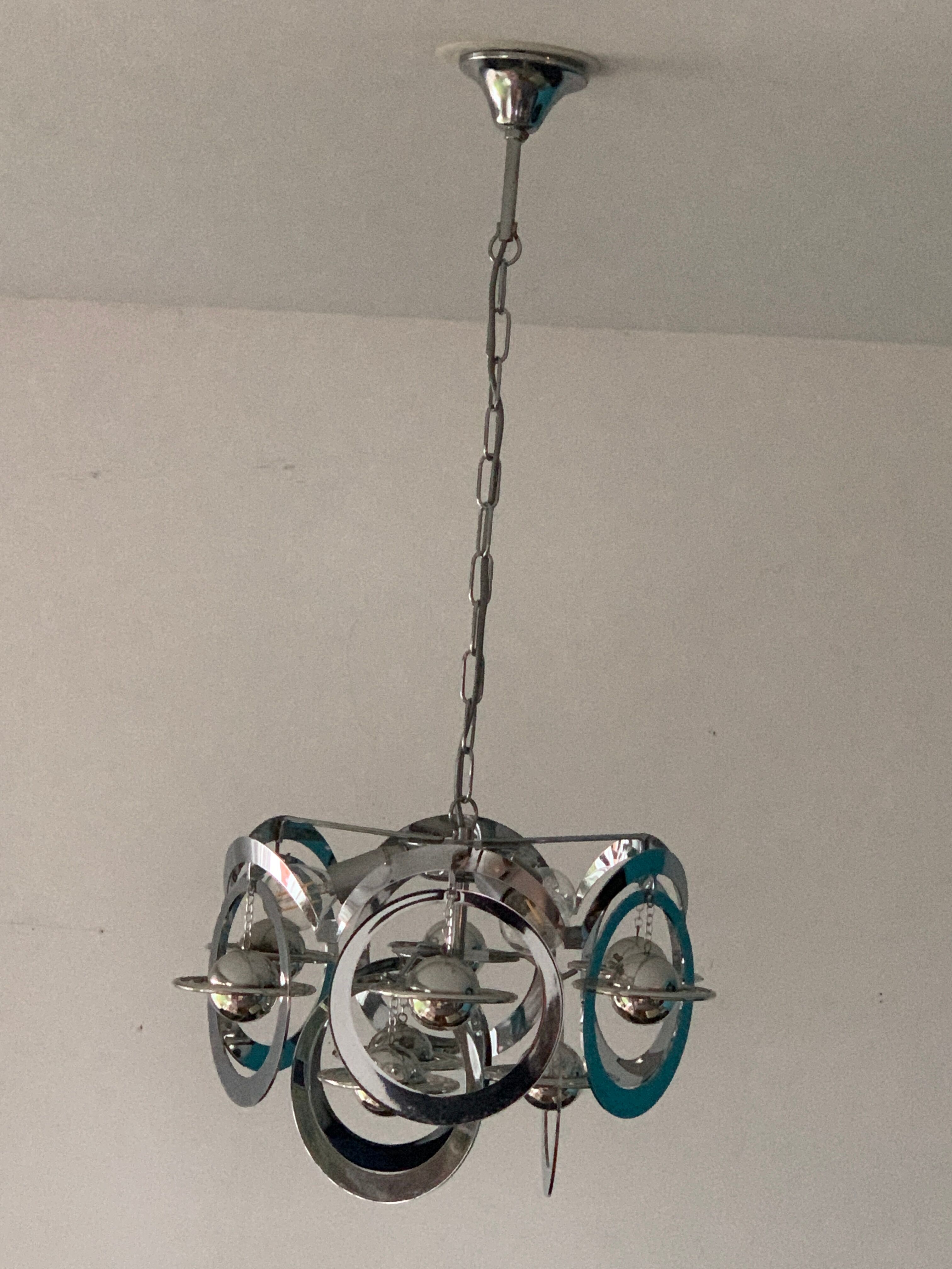 Chandelier planets Saturns, Space age, Italian design 1970