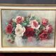 Nature morte "Roses" à l'aquarelle, Madeleine Renaud (1900-1994)