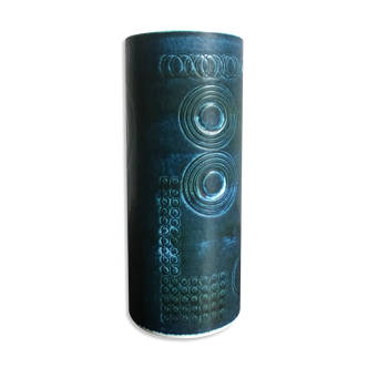 Vase bleu céramique sarek par olle alberius pour rörstrand  scandinave, années 1960
