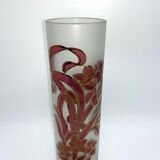 Vase glass scroll painted and gilded floral decoration art nouveau inspiration