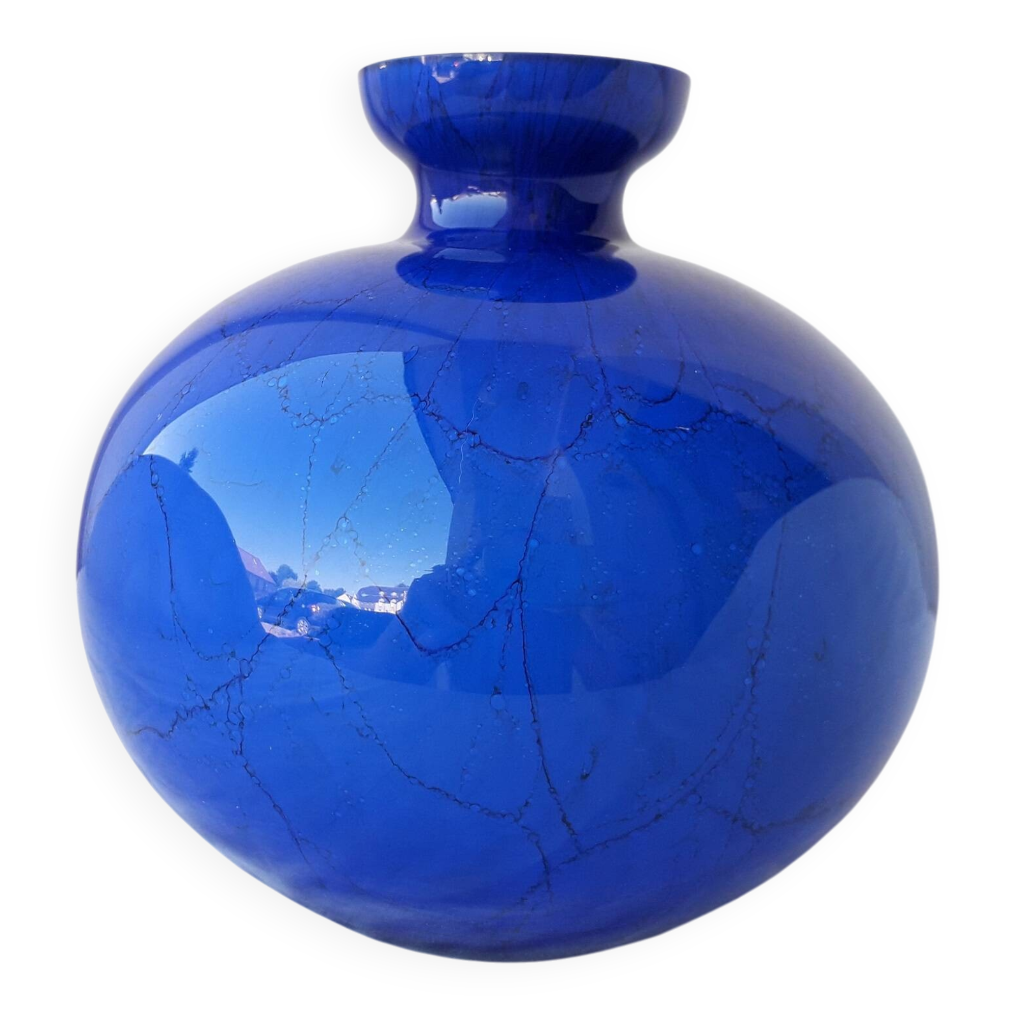 Blue glass vase